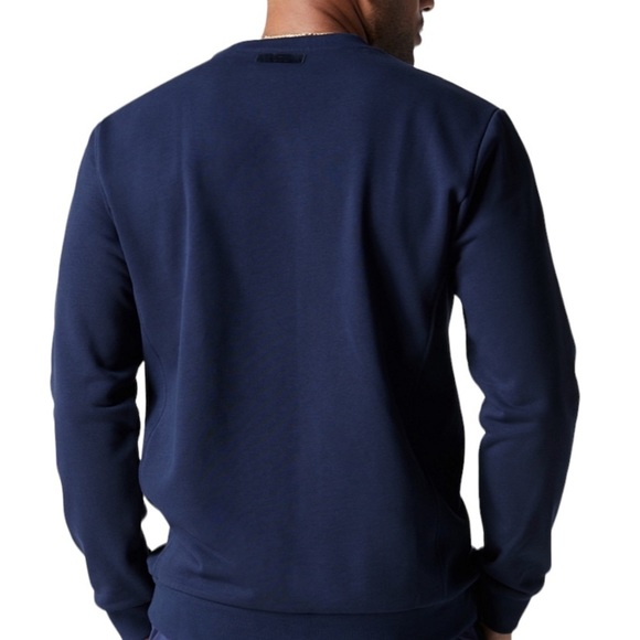 Fabletics Mens The Courtside Crew Navy Reflective Dot Logo French Terry Crew XXL - Picture 13 of 13